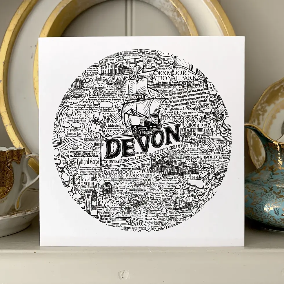 Devon greetings card by James Illustrates