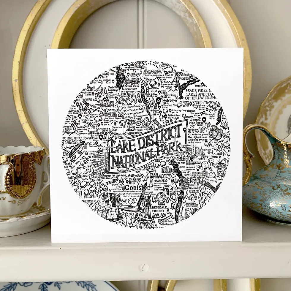 The Lake District greetings card by James Illustrates