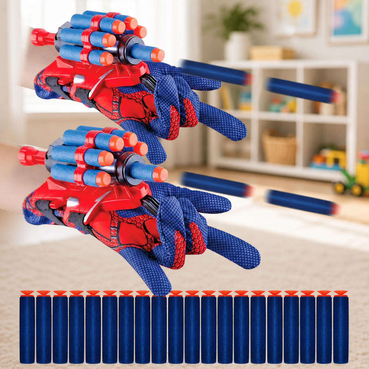 Adult Spider Web Soft Bullet Launcher Glove Cosplay