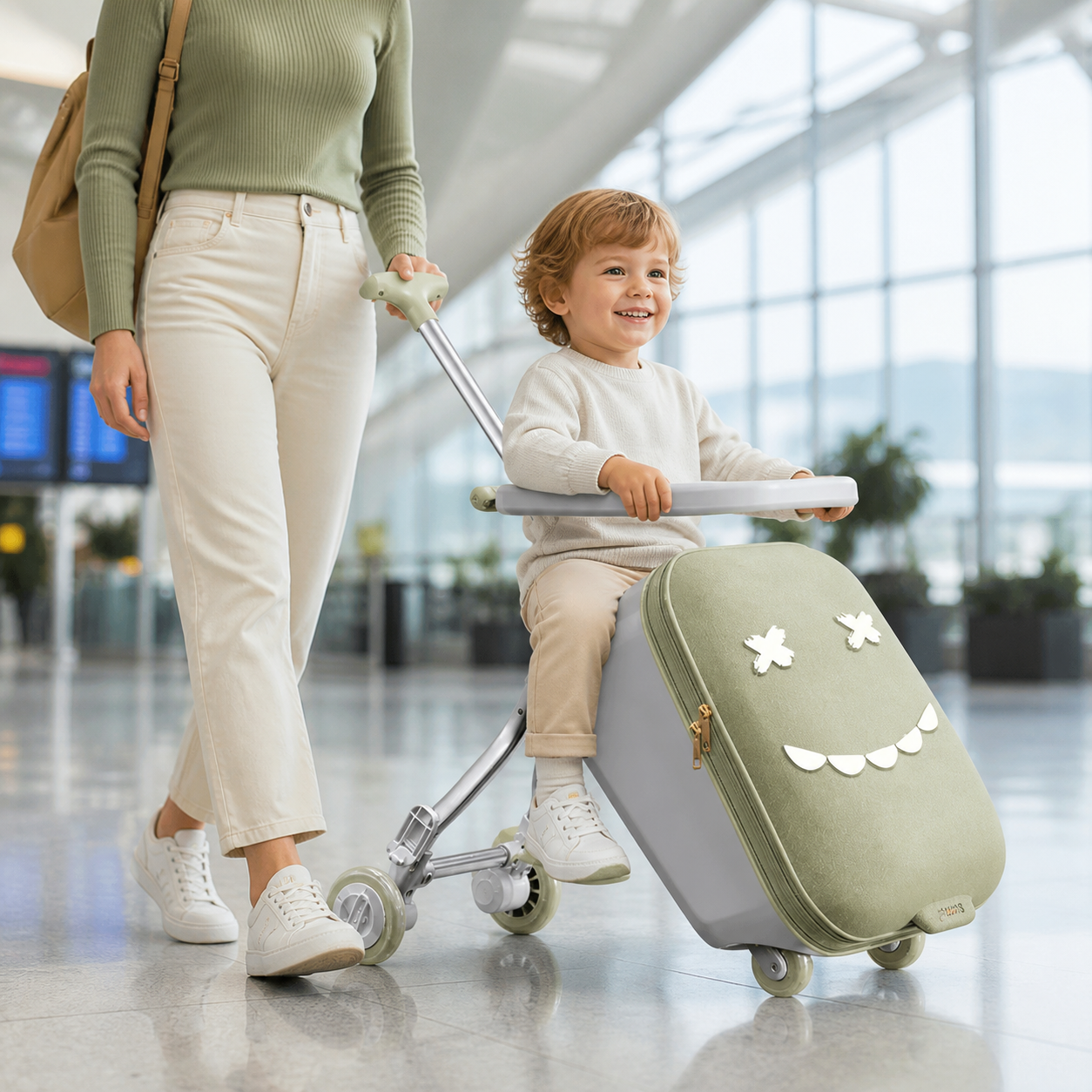 Kid Travel Trolley Suitcase Mountable On Plane Spinner