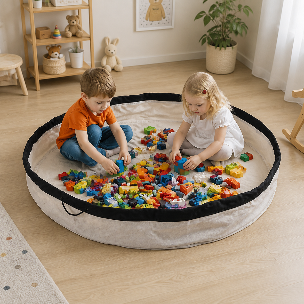 Weedi Large Toy Storage Bag Play Mat Drawstring