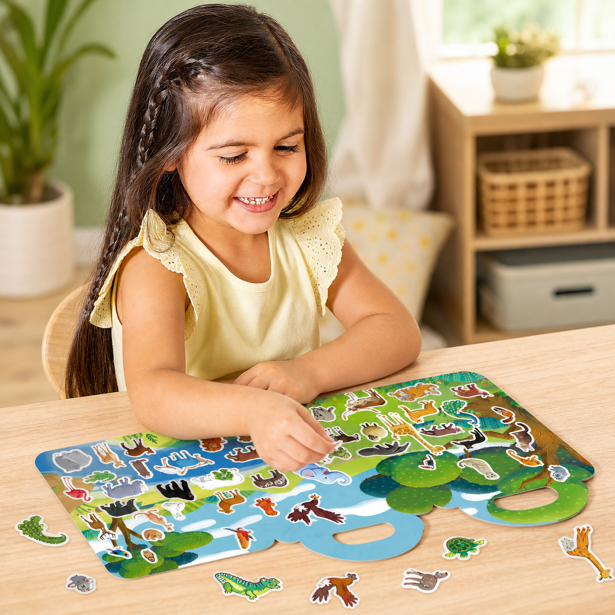 Pcs Reusable Sticker Books Kids 2-4 Static Adhesive