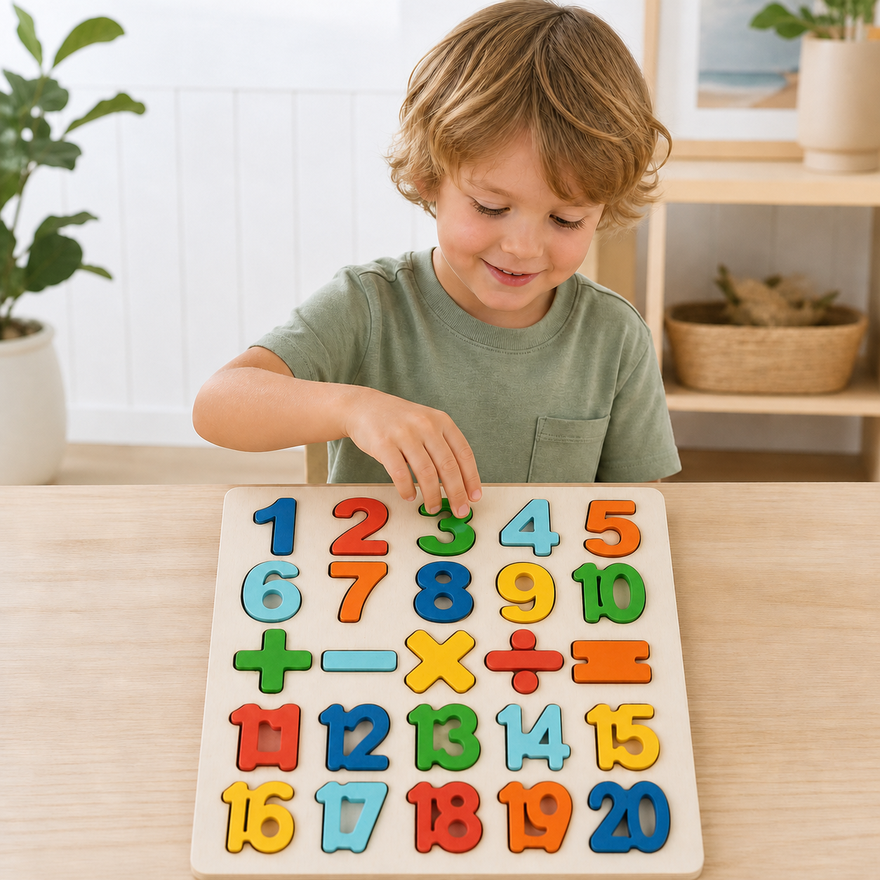 Montessori Toys Letter Numbers Wooden Puzzle Sorting Math