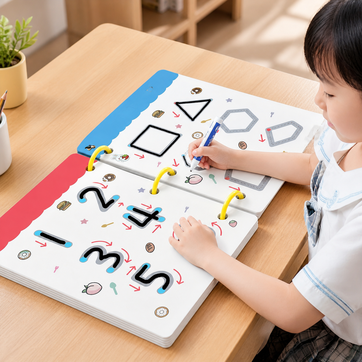 34-Page Reusable Children'S Practice Book Set Erasable Pen