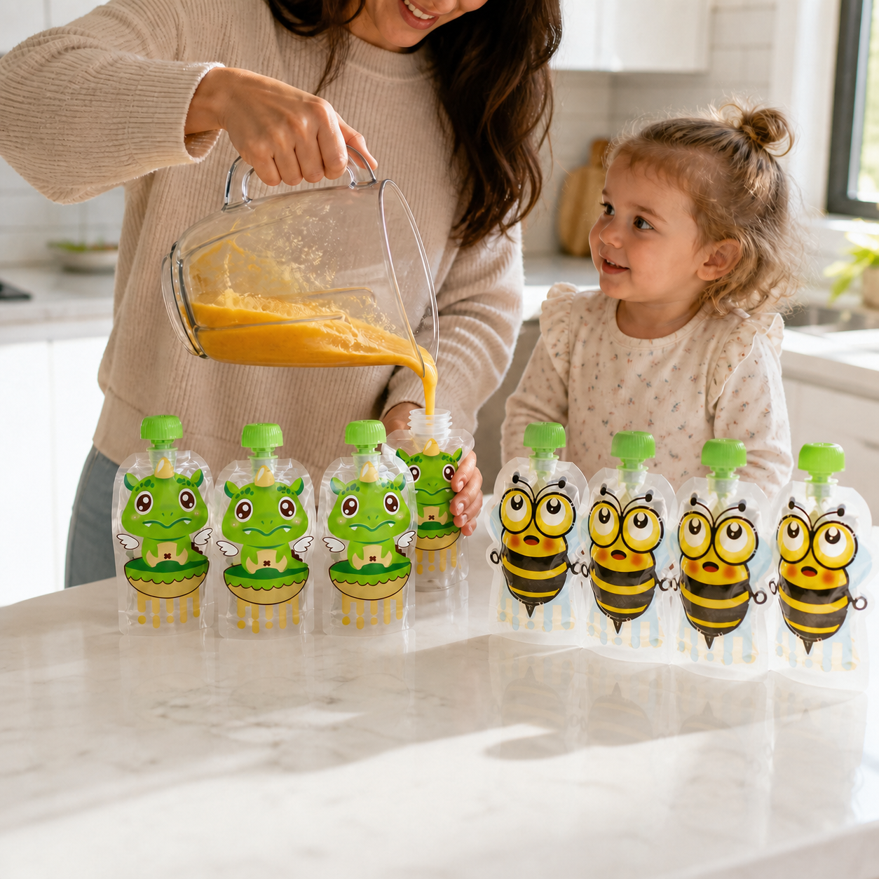 Reusable Food Storage Bag Yogurt Milk Pouches Refillable
