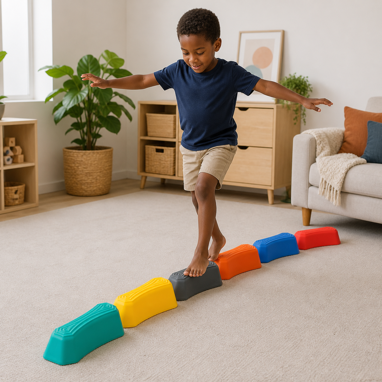 Curved Balance Stones Kids Non Slip Sensory Stepping