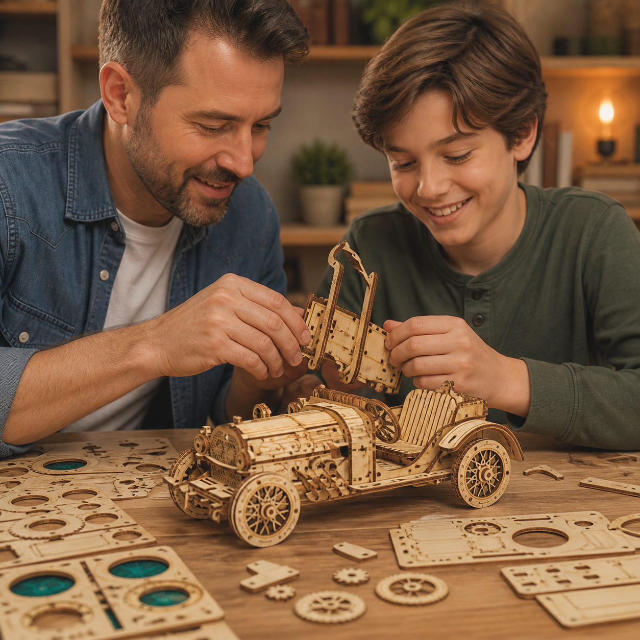 3D Car Wooden Puzzle Scale Model DIY Kit
