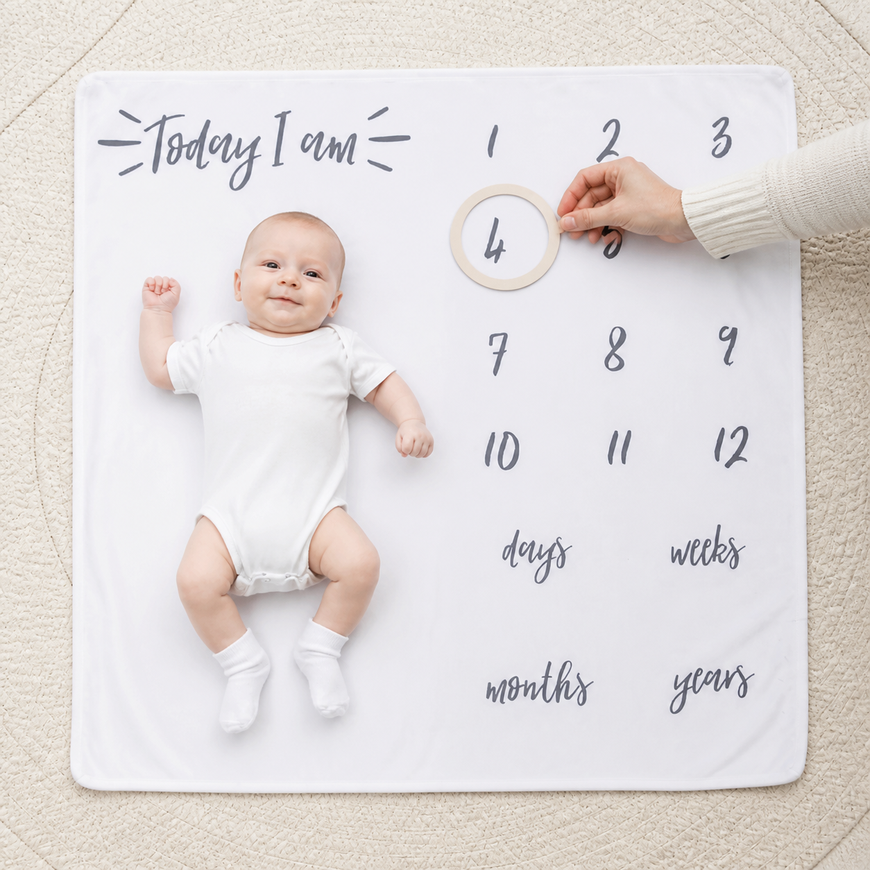 Ylsteed Newborn Milestone Blankets Baby Monthly Growth