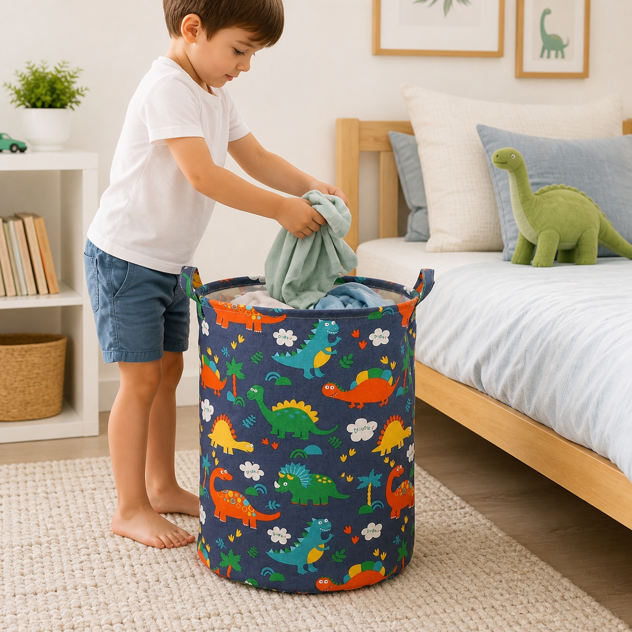 Print Laundry Basket Portable Foldable Home Storage Bag