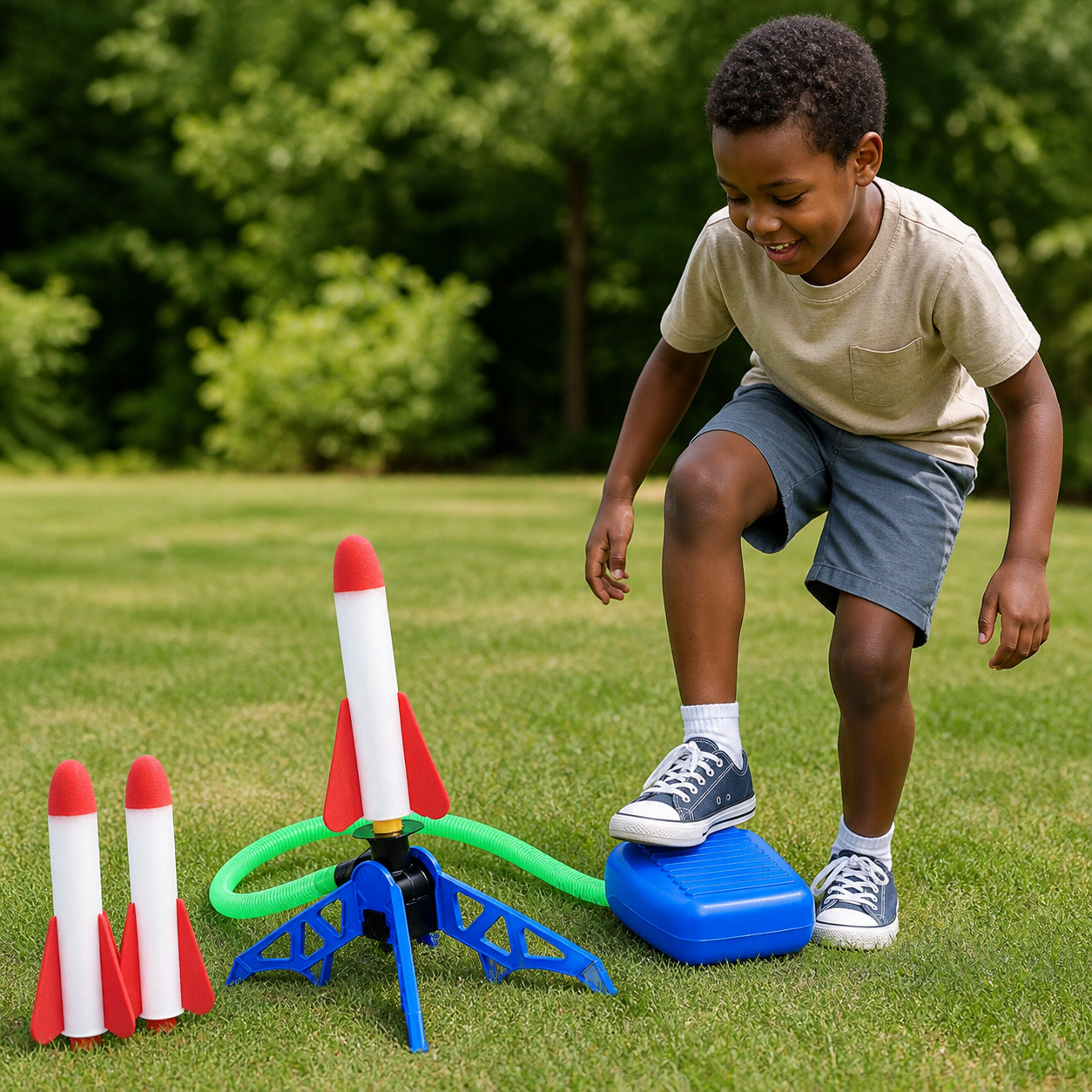 Flying Rocket Launch Cannon Foot Stepping Soaring Toy