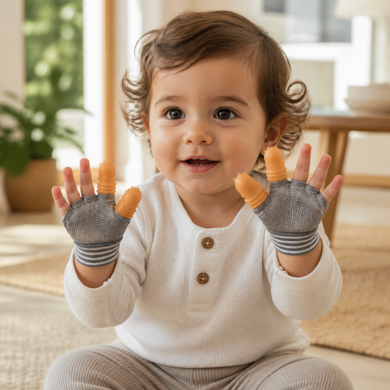 Mambobaby Baby Anti-Bite Gloves Silicone Finger Cots Stop