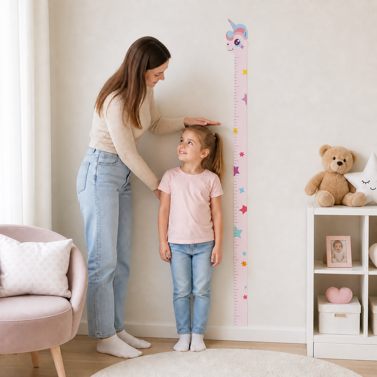180cm Whimsical Animal Growth Chart Wall Decals Unicorn