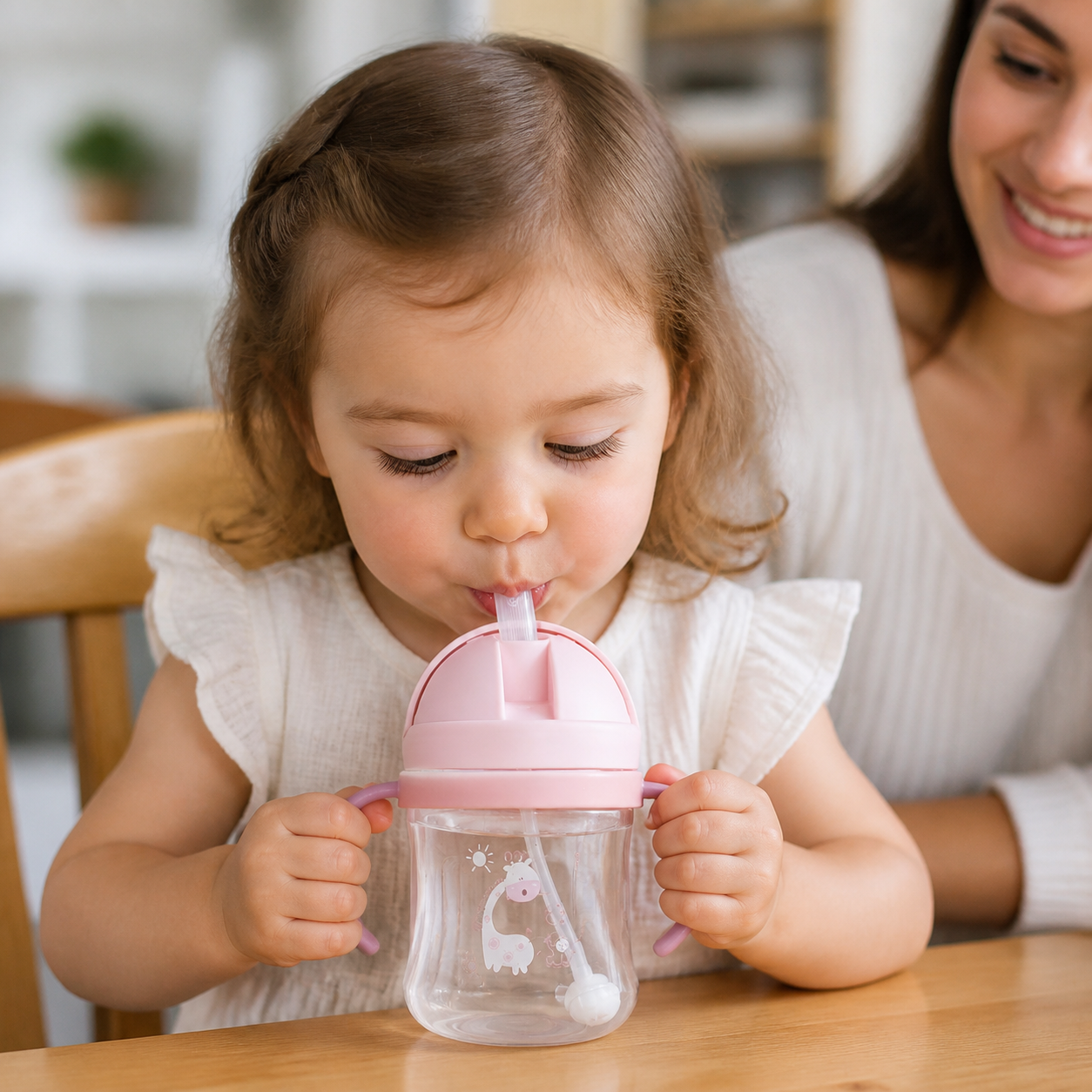 Ml Straw Cup Cartoon Bottle Baby Water Children'S