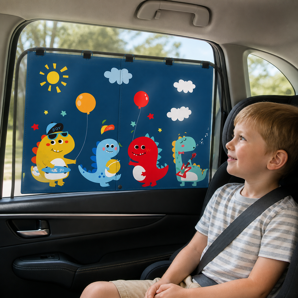 Layers Telescopic Magnetic Car Window Shades Mosquito Net