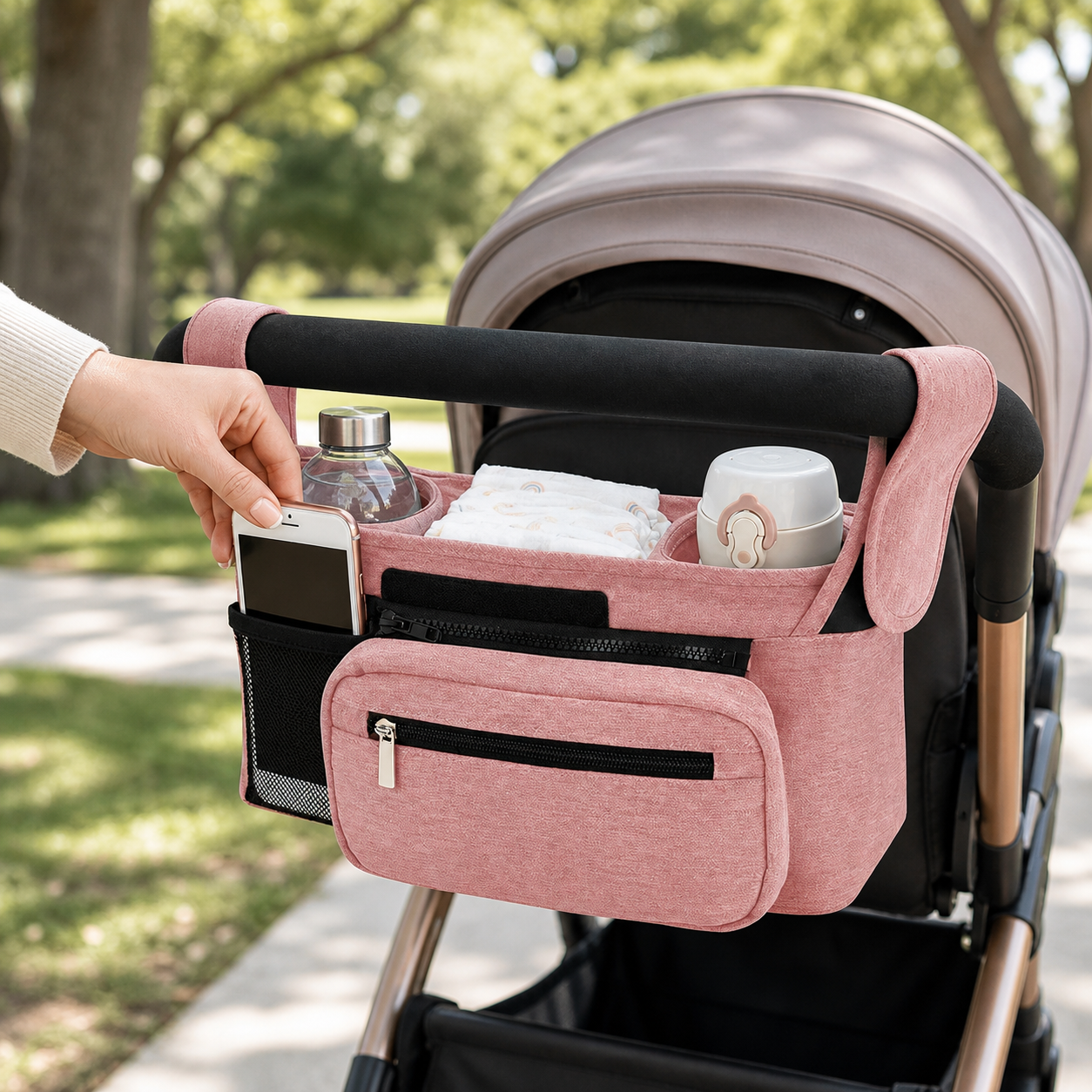 Universal Baby Stroller Organizer Insulated Cup Holder