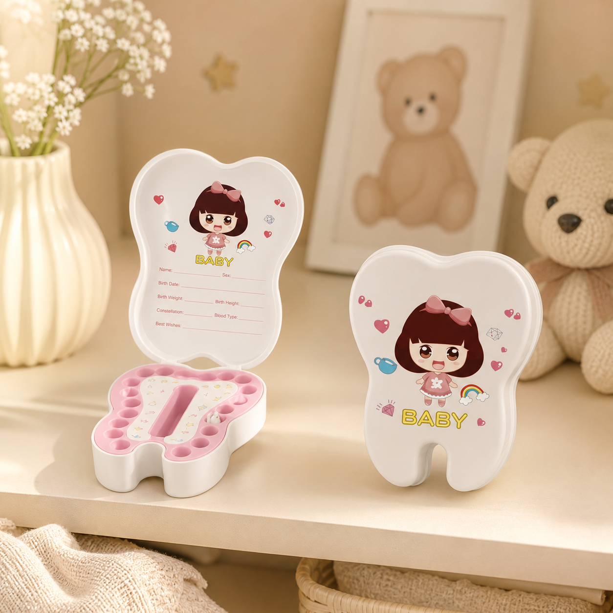 Baby Tooth Box Organizer Kids Milk Teeth Storage