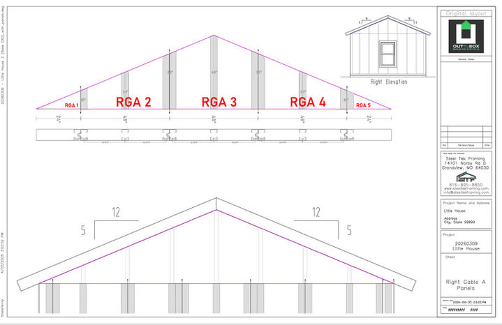 Right Gable Ends Elevation