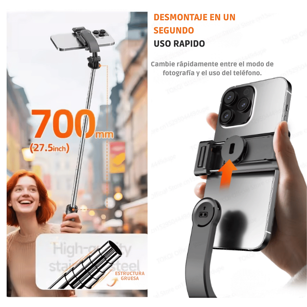 Miniatura: Palo Selfie Bluetooth Auto Open Tripode Aluminio