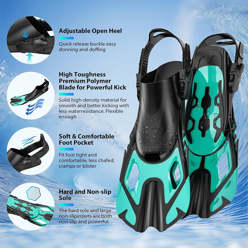 Miniatura: Set Snorkel Careta Aletas Natacion Buceo Material Flexible