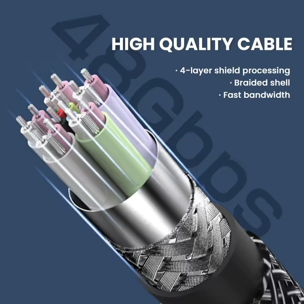 Miniatura: Cable Hdmi 2.1 8k Trenzado 3m Chapado Oro 3d 4k/120hz 48gbps