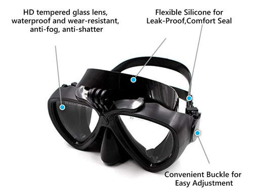 Miniatura: Set Snorkel Careta Gafas Buceo Go Pro Camara Deportiva