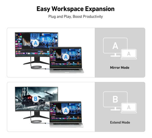 Miniatura: Adaptador  Usb Tipo C A Hdmi 4k Macbook Windows iPad iPhone