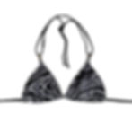 top de bikini imprimé zèbre, top de bikini triangle ajustable