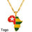 Miniature : African Map 18K Gold Plated Necklaces - Stainless Steel