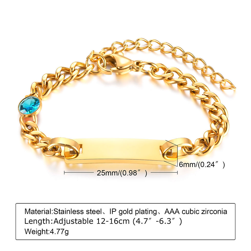 Miniature : Custumized Bracelet, Stainless Steel Engraved Name for familly