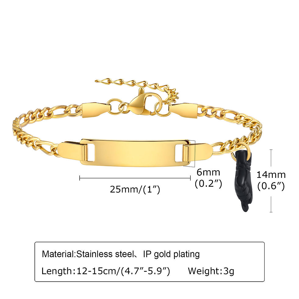 Miniature : Custumized Bracelet, Stainless Steel Engraved Name for familly