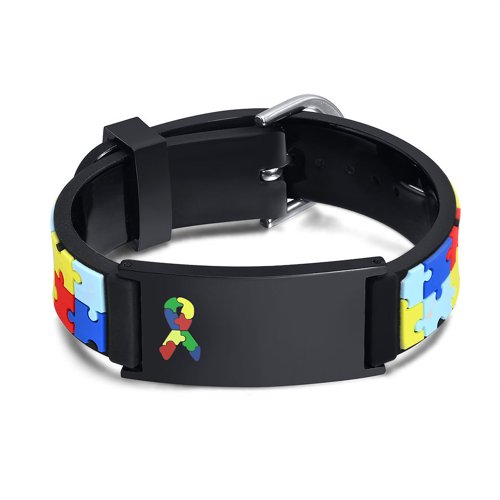 Thumbnail: ID Silicone Bracelet Medical Alert For Autism Aspergers for Boy Girl