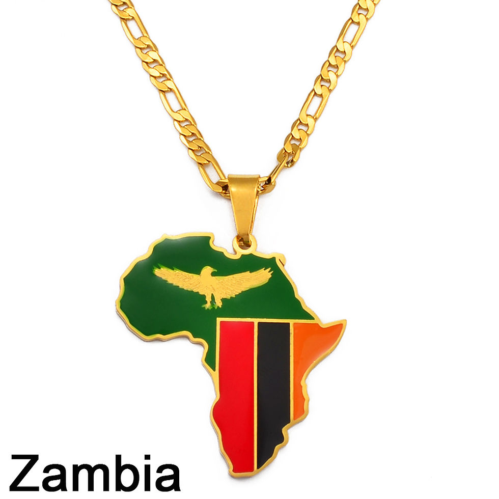 Miniature : African Map 18K Gold Plated Necklaces - Stainless Steel