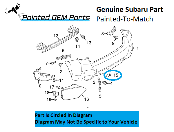 Painted 2018-2023 Subaru Crosstrek Rear Tow Hook Cover | Genuine OEM