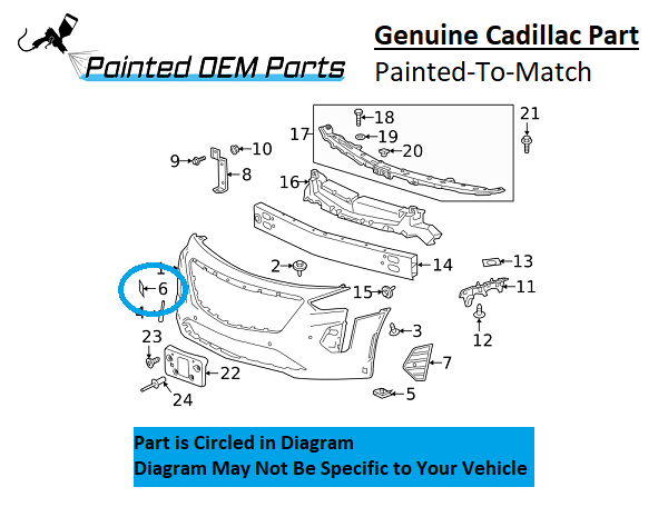 Painted 2019-2020 Cadillac CT6 Front Tow Hook Cover | Genuine OEM