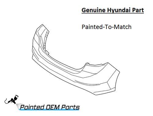 Painted 2017-2018 Hyundai Elantra Rear Bumper Cover | Genuine OEM