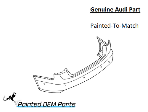 Painted 2012-2015 Audi A6 A6 Quattro Rear Bumper Cover | Genuine OEM