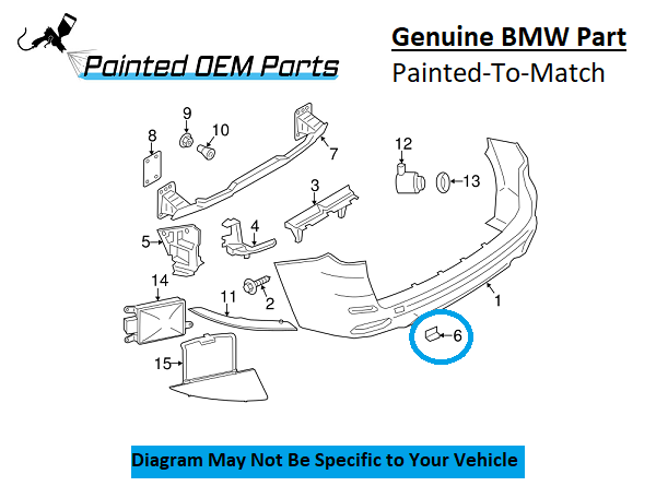 Painted 2014-2018 BMW X5 Rear Tow Hook Cover | Genuine OEM