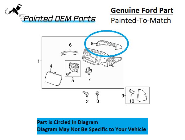Painted 2016-2019 Ford Explorer Side Mirror Cover | Genuine OEM