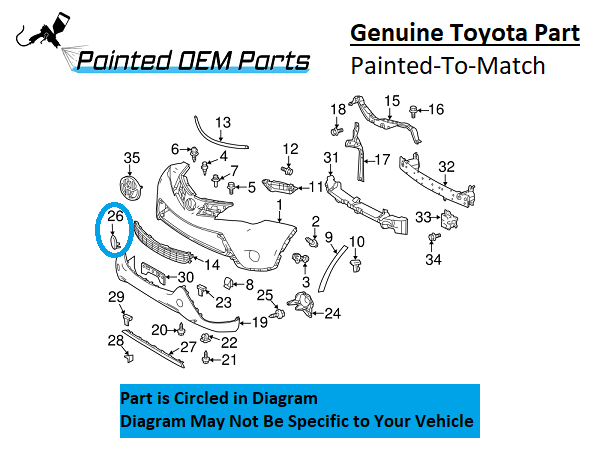 Painted 2013-2015 Toyota RAV4 Front Tow Hook Cover | Genuine OEM