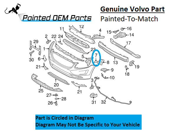 Painted 2014-2017 Volvo XC60 Headlamp Washer Cover | Genuine OEM
