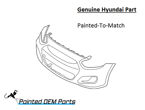 Painted 2014-2017 Hyundai Accent Front Bumper Cover | Genuine OEM