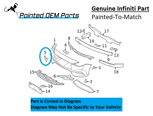 Painted 2017-2019 Infiniti QX30 Front Tow Hook Cover | Genuine OEM