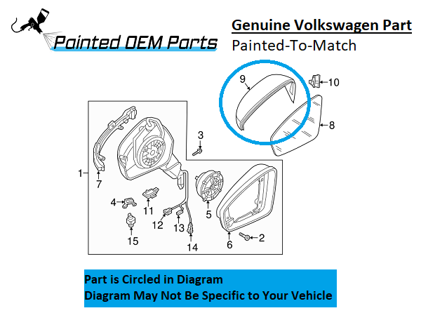 Painted 2018-2024 Volkswagen Tiguan Side Mirror Cover | Genuine OEM
