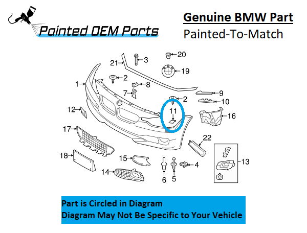 Painted 2014-2020 BMW 428 430 435 440 Headlamp Washer Cover | Genuine OEM