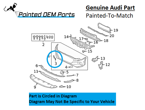 Painted 2019-2023 Audi E-Tron Quattro Front Tow Hook Cover