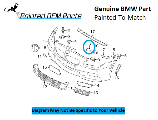 Painted 2016-2019 BMW 6 Series 640 650 Headlamp Washer Cover | Genuine OEM
