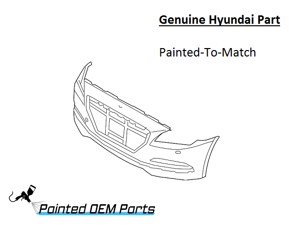 Painted 2015-2017 Hyundai Genesis Sedan G80 Front Bumper Cover | Genuine OEM