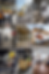 Collage showing multiple health and safety environments including construction workers reviewing plans, demolition machinery, asbestos handling, emergency evacuation, scaffolding and temporary works, container lifting operations, warehouse safety, and an office safety meeting
