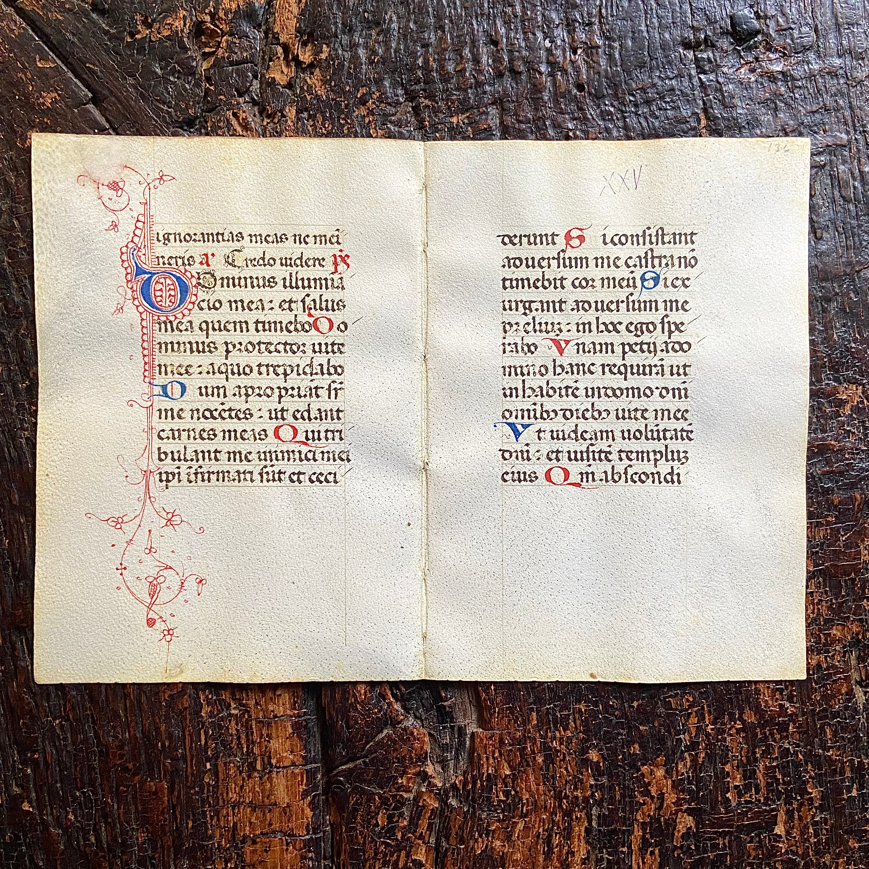 15世紀 イタリア 時祷書零葉 見開き