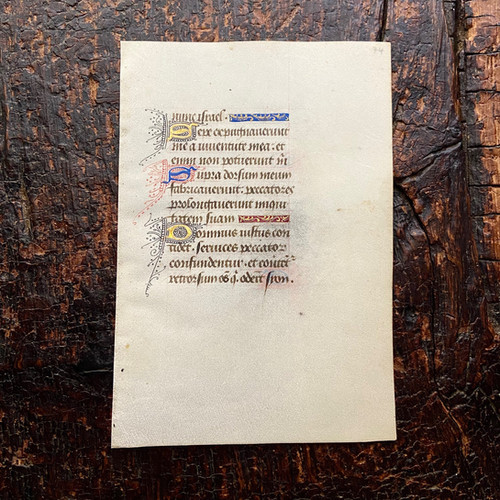 15世紀 フランス 時祷書 零葉 装飾写本 羊皮紙